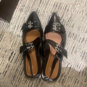 Women's Peyton Double Buckle Slingback Flats with Memory Foam Insole Wild Fable